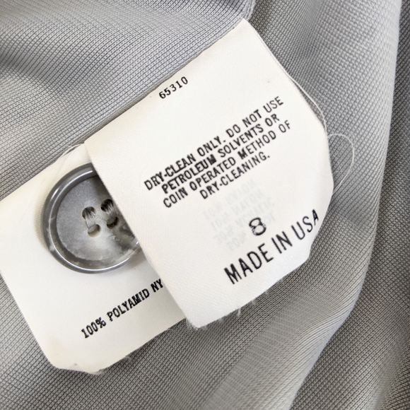 SOLD VTG 80s Gray Wool Knit Shawl Collar Jacket - Picture 9 of 10